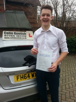 17 November 2015 - George passed 1st time with only 5 minor driving faults! Well done George, that was a really good result....